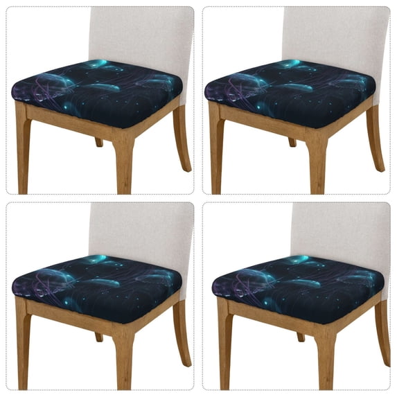Lsque Ice blue light spot jellyfish Printed Square Couch Cushion Covers, Floral Sofa Cushion Covers Replacement, Stretch Couch Covers for Couch-16.9in