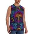 thumbnail image 1 of Lsque Indian Mandalas Dragonfly Print Men's Cotton Blend Sleeveless Muscle Shirts (S-3XL)- Moisture Wicking, Odor Protection, UPF 30+,XX-Large, 1 of 8