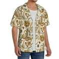 thumbnail image 1 of Lsque Indian Paisley print Men's Cuban Collar Short Sleeve Shirt Summer Beachwear Casual Button Down Fashionable Vacation Leisure Shirt-4X-Large, 1 of 7