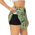 thumbnail image 1 of Lsque Indian elephant Printed Women's Running Shorts with Liner Pockets,Elastic Quick Dry Workout Athletic Gym Yoga Shorts,Womens High Waist Shorts-Small, 1 of 7