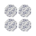 thumbnail image 1 of Lsque Indigo Tie Dye Pattern 4" Drink Coasters Set of 4, PVC Leather Absorbent Coasters, Table Coaster Set Decorative Coffee Cup Coasters Housewarming Gift -Octagon, 1 of 6