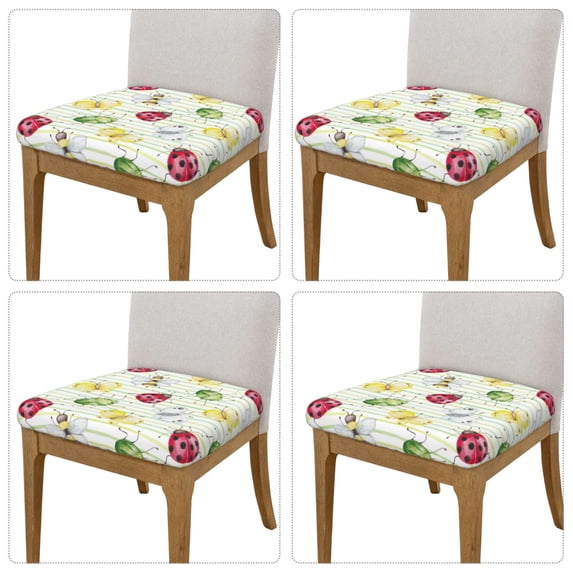 Lsque Insects Printed Square Couch Cushion Covers, Floral Sofa Cushion Covers Replacement, Stretch Couch Covers for Couch-16.9in
