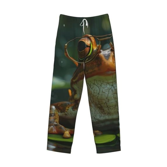 Lsque Intellectual Frog Pond Print Men's Pajama Pants, Lounge Pant - Comfortable Home Wear,Elastic Waistband, Stylish Design-Small