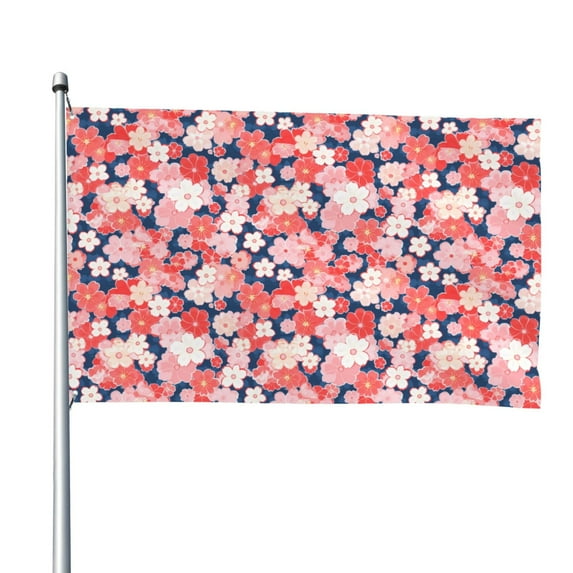 Lsque Japanese Cherry Blossoms Pattern Flag,Japanese Cherry Blossoms Printed Garden Flag 48 x 72 in - Double Sided Small Flags for Yard