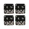 thumbnail image 1 of Lsque Japanese White Crane Pattern 4" Drink Coasters Set of 4, PVC Leather Absorbent Coasters, Table Coaster Set Decorative Coffee Cup Coasters Housewarming Gift -Square, 1 of 6