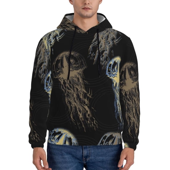 Lsque Jellyfish Pattern Casual Men's Hoodie,Hooded Sweatshirt with Kangaroo Pocket,Pullover Hoodie-XX-Large