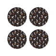 thumbnail image 1 of Lsque Jumping Skull Pattern 4" Drink Coasters Set of 4, PVC Leather Absorbent Coasters, Table Coaster Set Decorative Coffee Cup Coasters Housewarming Gift -Round Shape, 1 of 6
