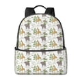 thumbnail image 1 of Lsque Jungle Animal Pattern Backpack – School Travel Canvas Daypack with Ergonomic Padded Straps, Multiple Compartments & Leather Handle, 1 of 5