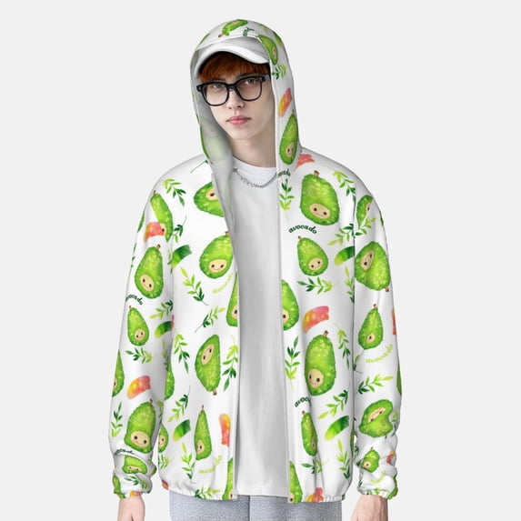 Lsque Kawaii Avocado UPF 50+ Lightweight Sun Protection Men's Women's Long Sleeve Shirt, Hoodie Performance -XX-Large