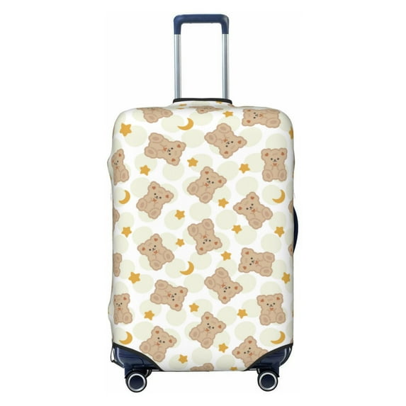 Lsque Kawaii Bear Printed Luggage Cover, Travel Luggage Protector,Scratch and Dirt Resistant, Fits 18-32 Inch Luggage - Small