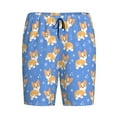 thumbnail image 1 of Lsque Kawaii Corgi Mens Sleep Pajama Shorts,Short Pajama Pants, Cotton Ultra-Soft Knit-XX-Large, 1 of 9