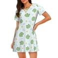 thumbnail image 1 of Lsque Kawaii Frogs Pattern Nightgowns for Women Sleep Shirts Short Sleeve Nightshirt Pullover Nightdress Soft Sleepwear Relaxed Fit Nightdress, 1 of 6