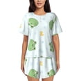 thumbnail image 1 of Lsque Kawaii Frogs Women's Short-Sleeved Pajama Set - 2 Piece Soft and Lightweight Sleepwear Set-4X-Large, 1 of 9