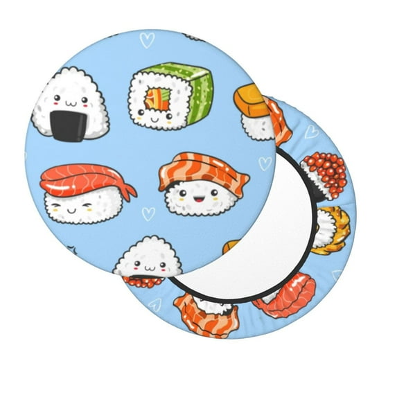 Lsque Kawaii Sushi Round Bar chair cushion covers Velvet Fabric Premium Comfort Protects from Scratches and Stains for 14-17 Inch Chair- 14 inch