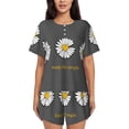 thumbnail image 1 of Lsque Keep Life Simple Daisy Flower Women's Short-Sleeved Pajama Set - 2 Piece Soft and Lightweight Sleepwear Set-XX-Large, 1 of 9