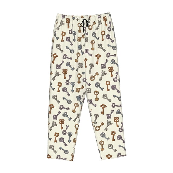 Lsque Keys1 Print Women's Pajama Pants, Lounge Pant - Comfortable Home Wear,Elastic Waistband, Stylish Design-Medium