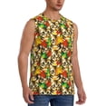thumbnail image 1 of Lsque Kittens With Maple Leaves Print Men's Cotton Blend Sleeveless Muscle Shirts (S-3XL)- Moisture Wicking, Odor Protection, UPF 30+,3X-Large, 1 of 8