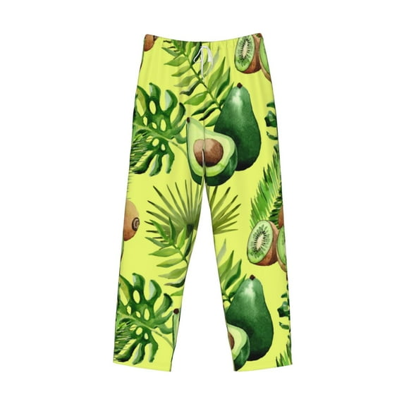 Lsque Kiwi and Avocado Print Men's Pajama Pants, Lounge Pant - Comfortable Home Wear,Elastic Waistband, Stylish Design-XX-Large