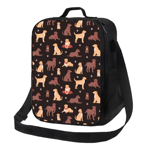 Lsque Labrador Retriever Dog Lunch Bag Lunch Box for Women Men Reusable Insulated Lunch Tote Bag,Leakproof Thermal Cooler Sack Food Handbags Case High Capacity