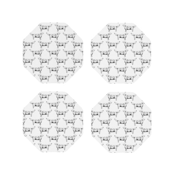 Lsque Labrador Retriever Dog Pattern 4" Drink Coasters Set of 4, PVC Leather Absorbent Coasters, Table Coaster Set Decorative Coffee Cup Coasters Housewarming Gift -Octagon