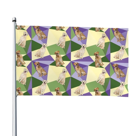 Lsque Labrador Retriever Dog Pattern Flag,Labrador Retriever Dog Printed Garden Flag 48 x 72 in - Double Sided Small Flags for Yard