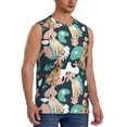 thumbnail image 1 of Lsque Labrador Retriever Dog Print Men's Cotton Blend Sleeveless Muscle Shirts (S-3XL)- Moisture Wicking, Odor Protection, UPF 30+,3X-Large, 1 of 8