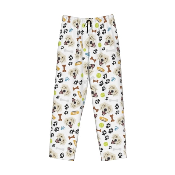 Lsque Labrador Retriever Dog Print Men's Pajama Pants, Lounge Pant - Comfortable Home Wear,Elastic Waistband, Stylish Design-Medium