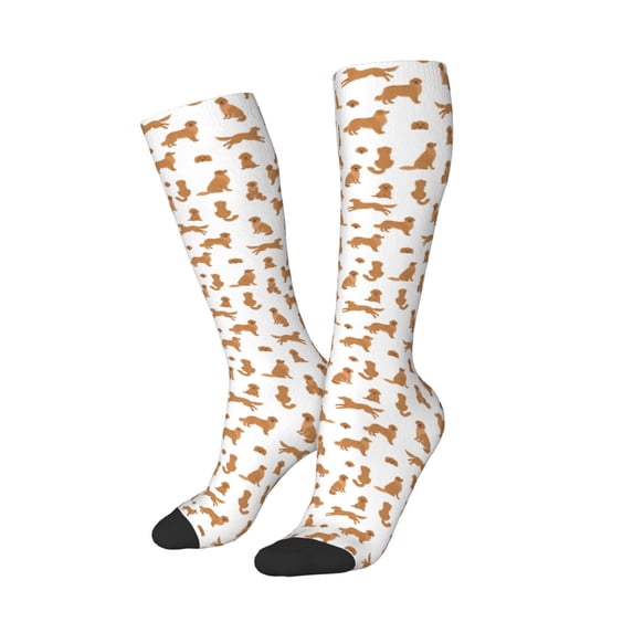Lsque Labrador Retriever Dog Printed Crew Socks Men's Women's LightWeight Thin Casual Calf Socks ,Knee High Socks,Cotton Socks