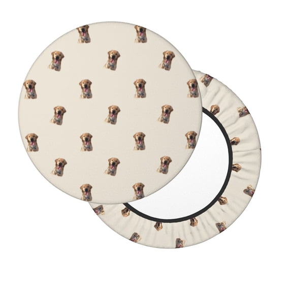 Lsque Labrador Retriever Dog Round Bar chair cushion covers Velvet Fabric Premium Comfort Protects from Scratches and Stains for 14-17 Inch Chair- 12 inch