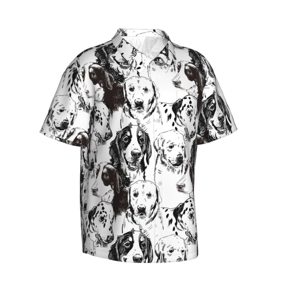 Lsque Labrador Retriever Dog pattern Hawaiian Shirt for Men, Unisex Summer Beach Casual Short Sleeve Button Down Shirts-