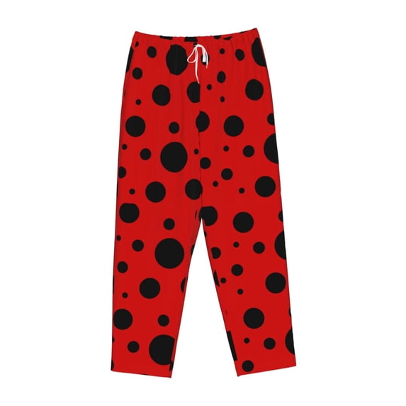 Lsque Ladybug Pattern Print Women's Pajama Pants, Lounge Pant - Comfortable Home Wear,Elastic Waistband, Stylish Design-Large