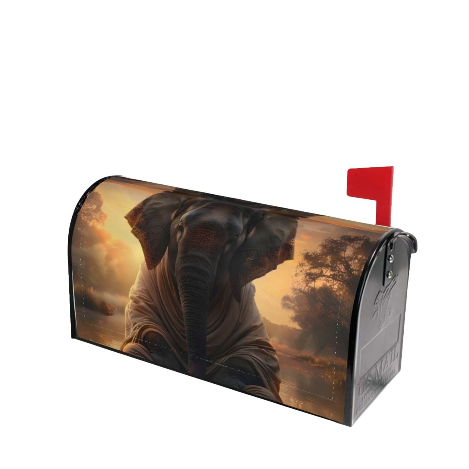 Lsque Lake Meditating Elephant Mailbox Cover Standard Size