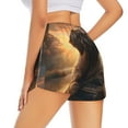 thumbnail image 1 of Lsque Lake Meditating Elephant Printed Women's Running Shorts with Liner Pockets,Elastic Quick Dry Workout Athletic Gym Yoga Shorts,Womens High Waist Shorts-Medium, 1 of 9