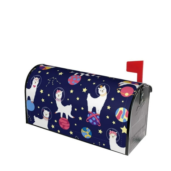 Lsque Lama in Space Mailbox Cover Standard Size ,Magnetic Mailbox Covers Post Wraps Letter Box Cover -25.5x21 in