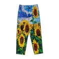 thumbnail image 1 of Lsque Landscape With Sunflowers Print Women's Pajama Pants, Lounge Pant - Comfortable Home Wear,Elastic Waistband, Stylish Design-Small, 1 of 9