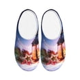 thumbnail image 1 of Lsque Lantern On Snow With Christmas Pattern Womens Comfort Cotton on Scuff With Memory Foam and Anti-skid Sole Slipper-44/45, 1 of 7