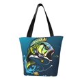 thumbnail image 1 of Lsque Largemouth Bass Fish Pattern Beach Tote,Shoulder Handbag,Spacious Tote Bag,Lightweight Travel Bag,Versatile Shopping Bag, 1 of 6