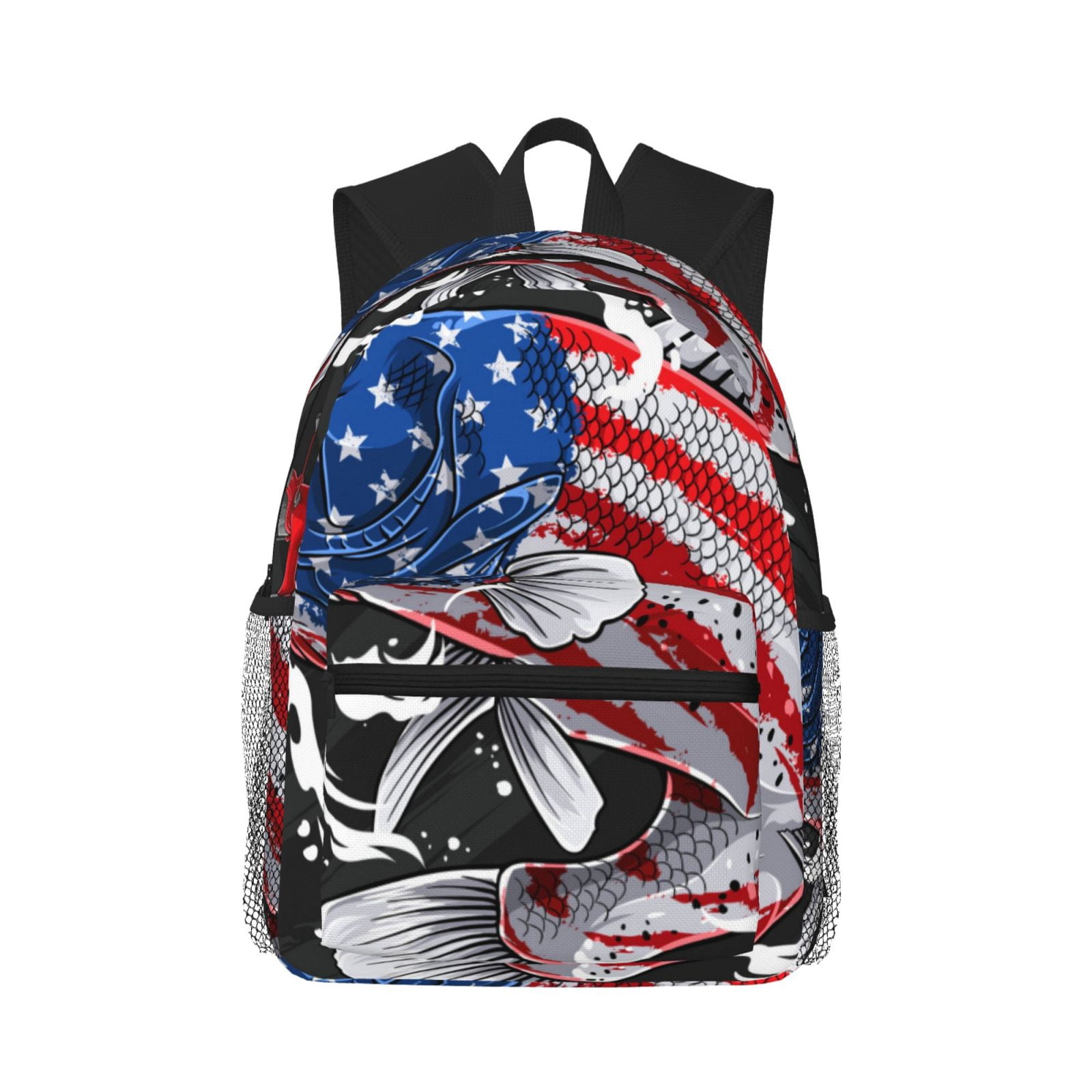 Lsque Largemouth Bass Fish in USA Classic Casual Backpack - Large ...