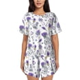 thumbnail image 1 of Lsque Lavender Bicycle Women's Short-Sleeved Pajama Set - 2 Piece Soft and Lightweight Sleepwear Set-4X-Large, 1 of 9