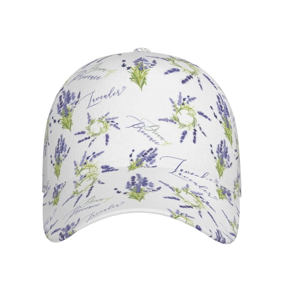 Lsque Lavender Flowers Baseball Cap Trucker Low Profile Hat Golf Dad Hat Adjustable Original Classic Unconstructed Plain Cap Men Women