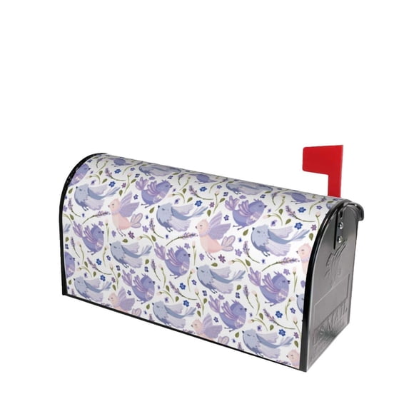 Lsque Lavender Flowers Mailbox Cover Standard Size ,Magnetic Mailbox Covers Post Wraps Letter Box Cover -21x18 in