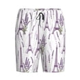 thumbnail image 1 of Lsque Lavender Flowers Mens Sleep Pajama Shorts,Short Pajama Pants, Cotton Ultra-Soft Knit-Large, 1 of 9