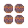 thumbnail image 1 of Lsque Lavender Flowers Pattern 4" Drink Coasters Set of 4, PVC Leather Absorbent Coasters, Table Coaster Set Decorative Coffee Cup Coasters Housewarming Gift -Octagon, 1 of 6
