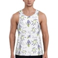 thumbnail image 1 of Lsque Lavender Flowers Pattern Mens Tank Tops Muscle Athletic Quick Dry Sleeveless Workout Fitness T Shirts Beach Tank Top, Loose-fit Sleeveless Shirt for Men-3X-Large, 1 of 7