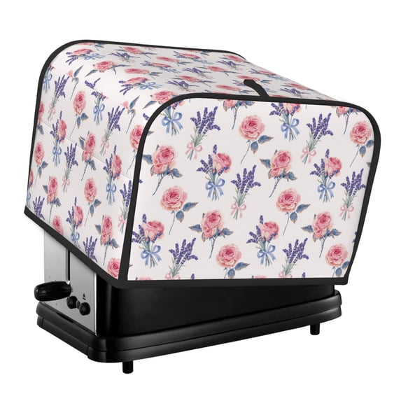 Lsque Lavender Flowers Print 4 Slice Toaster Cover , Kitchen Appliance Dustproof Protector , Toaster Protector Dustproof Kitchen Appliance Cover