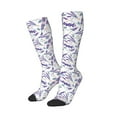 thumbnail image 1 of Lsque Lavender Flowers Printed Crew Socks Men's Women's LightWeight Thin Casual Calf Socks ,Knee High Socks,Cotton Socks, 1 of 9
