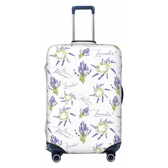Lsque Lavender Flowers Printed Luggage Cover, Travel Luggage Protector,Scratch and Dirt Resistant, Fits 18-32 Inch Luggage - Large