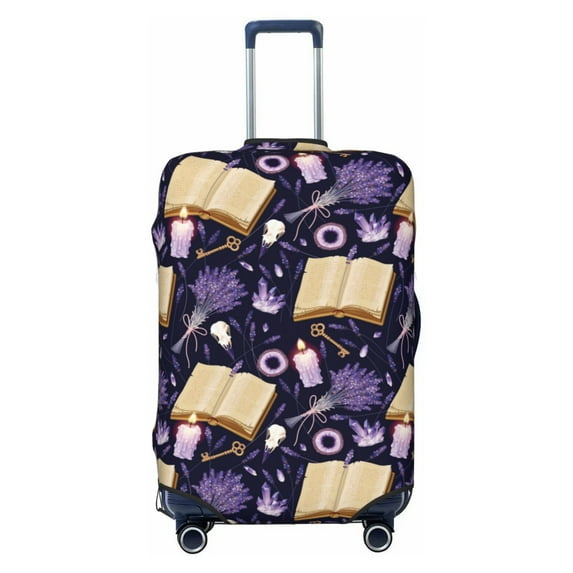Lsque Lavender Flowers Printed Luggage Cover, Travel Luggage Protector,Scratch and Dirt Resistant, Fits 18-32 Inch Luggage - Small
