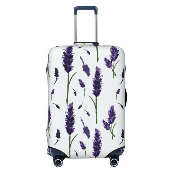 Lsque Lavender Flowers Printed Luggage Cover, Travel Luggage Protector,Scratch and Dirt Resistant, Fits 18-32 Inch Luggage -