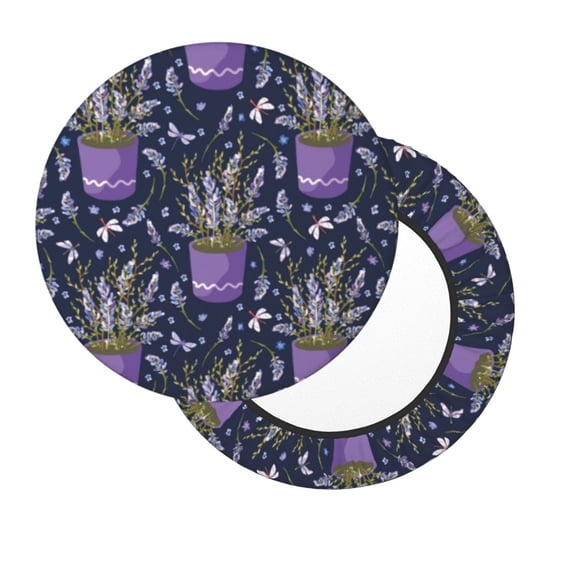 Lsque Lavender Flowers Round Bar chair cushion covers Velvet Fabric Premium Comfort Protects from Scratches and Stains for 14-17 Inch Chair- 13 inch